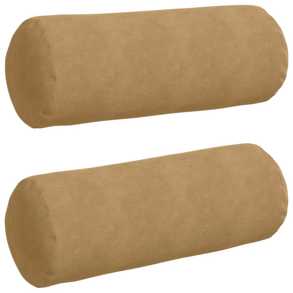 Bolsterkissen 2 Stück Braun Ø 25 x 70 cm Cordstoff