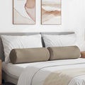 Bolsterkissen 2 Stück Taupe Ø 25 x 70 cm Mikrofaserstoff