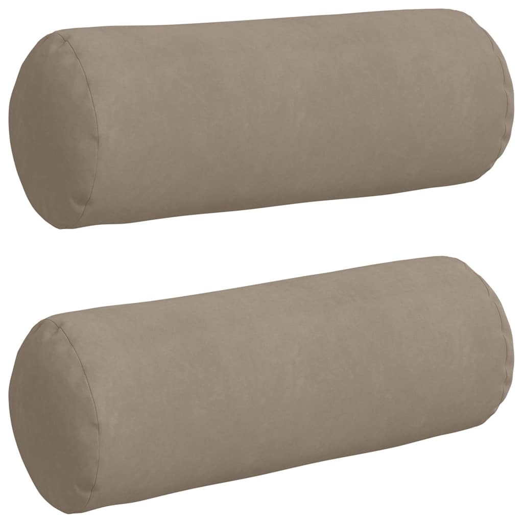 Bolsterkissen 2 Stück Taupe Ø 25 x 70 cm Mikrofaserstoff