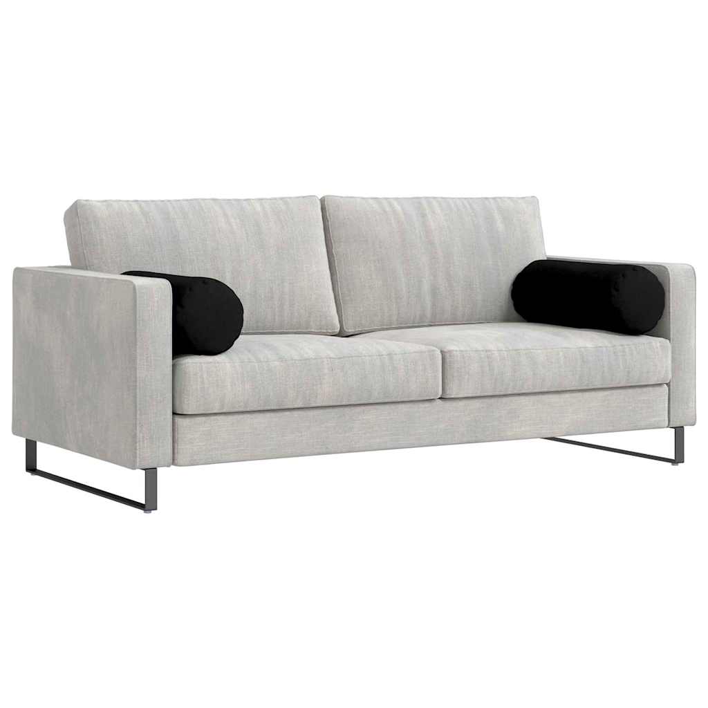 Bolsterkissen 2 Stück Schwarz Ø 25 x 70 cm Mikrofaserstoff