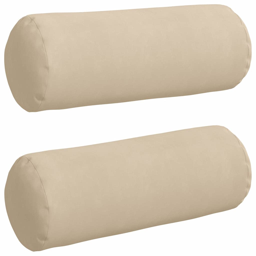 Bolsterkissen 2 Stück Creme Ø 25 x 70 cm Mikrofaserstoff