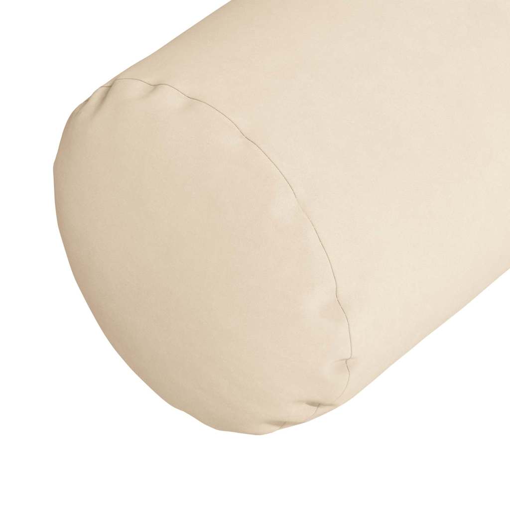 Bolsterkissen 2 Stück Beige Ø 25 x 70 cm Mikrofaserstoff