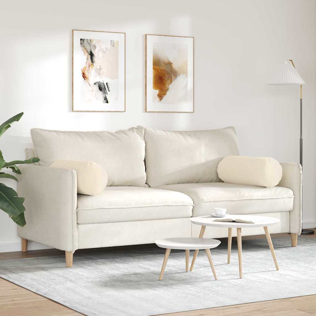 Bolsterkissen 2 Stück Beige Ø 25 x 70 cm Mikrofaserstoff