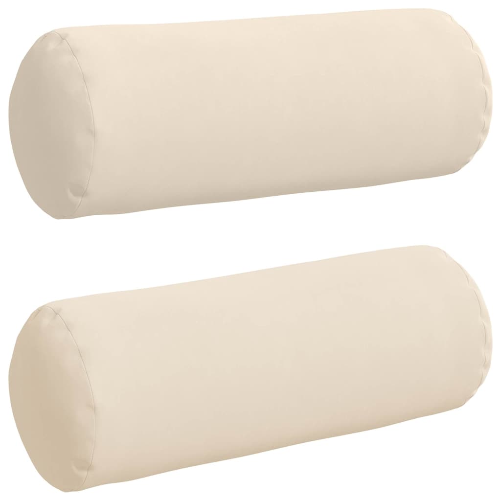Bolsterkissen 2 Stück Beige Ø 25 x 70 cm Mikrofaserstoff