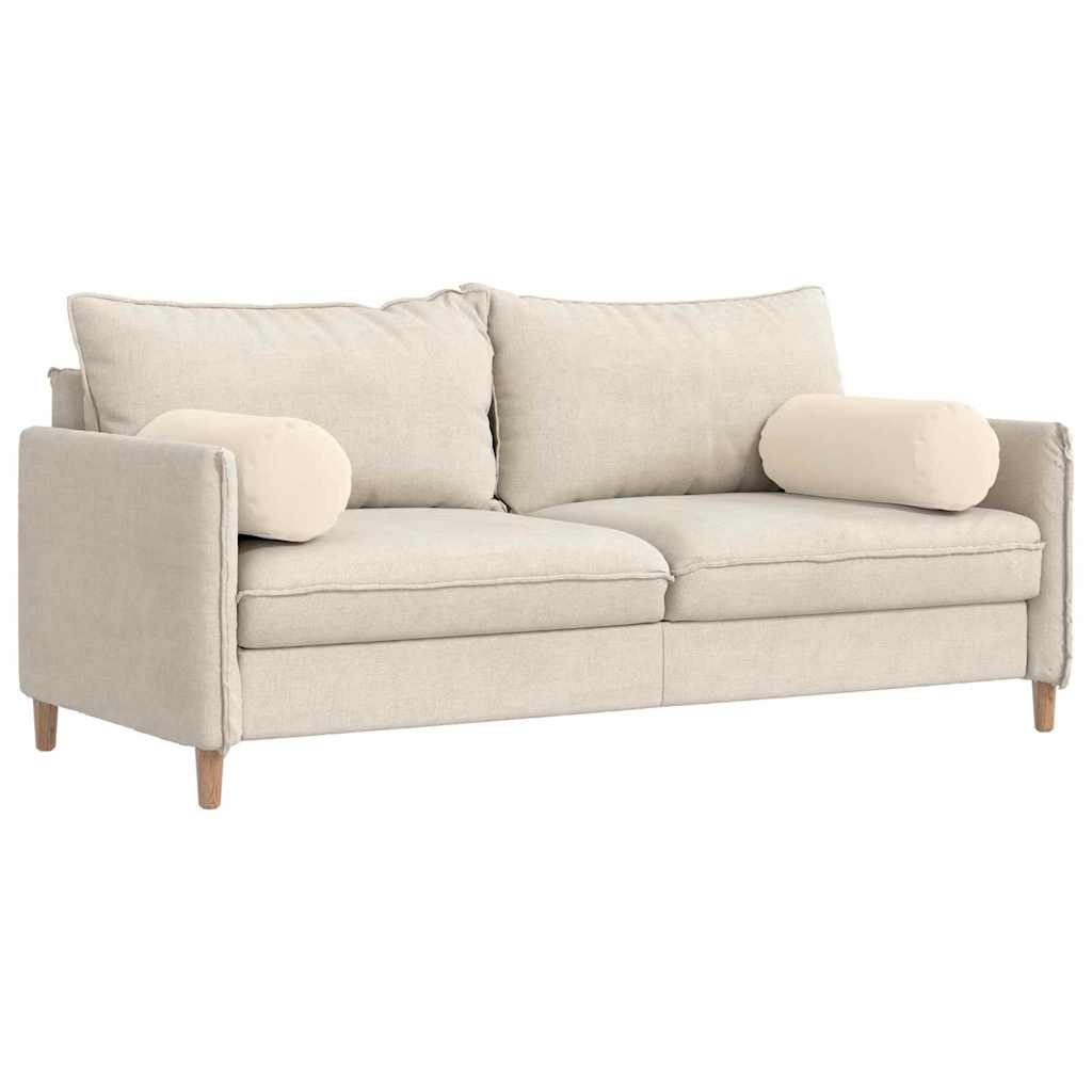 Bolsterkissen 2 Stück Beige Ø 25 x 70 cm Mikrofaserstoff