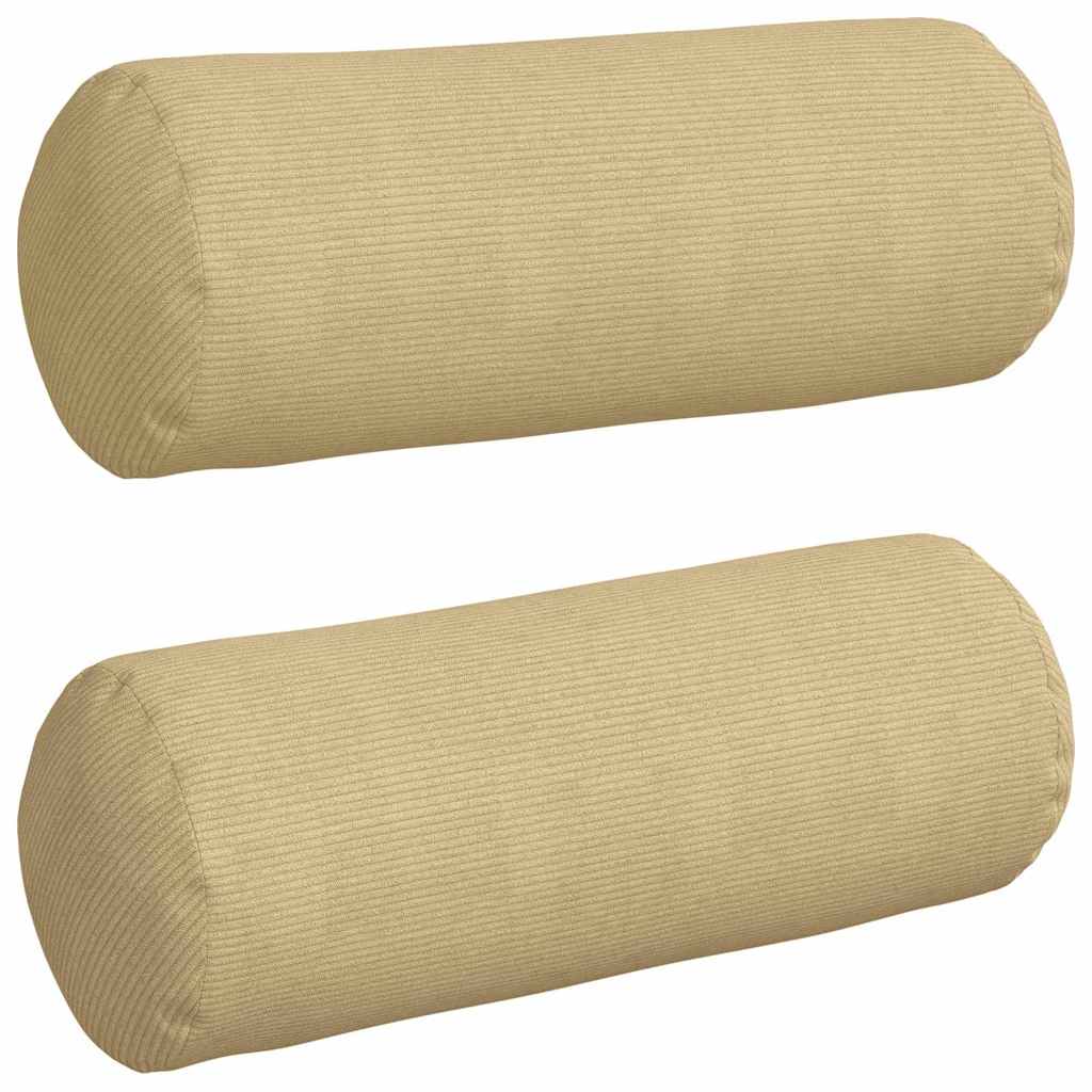 Bolsterkissen 2 Stück Grau-Grün Ø 25 x 70 cm Cordstoff