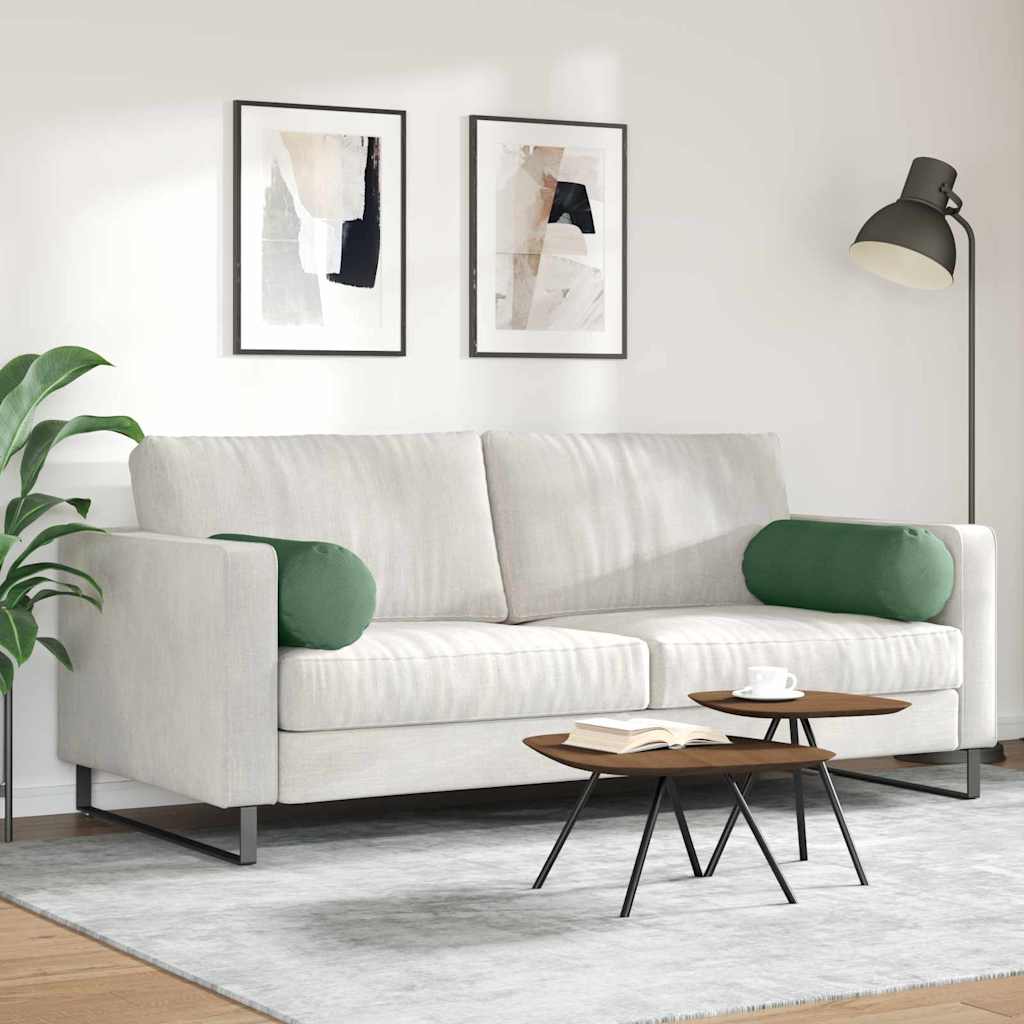 Bolsterkissen 2 Stück Dunkelgrün Ø 25 x 70 cm Cordstoff
