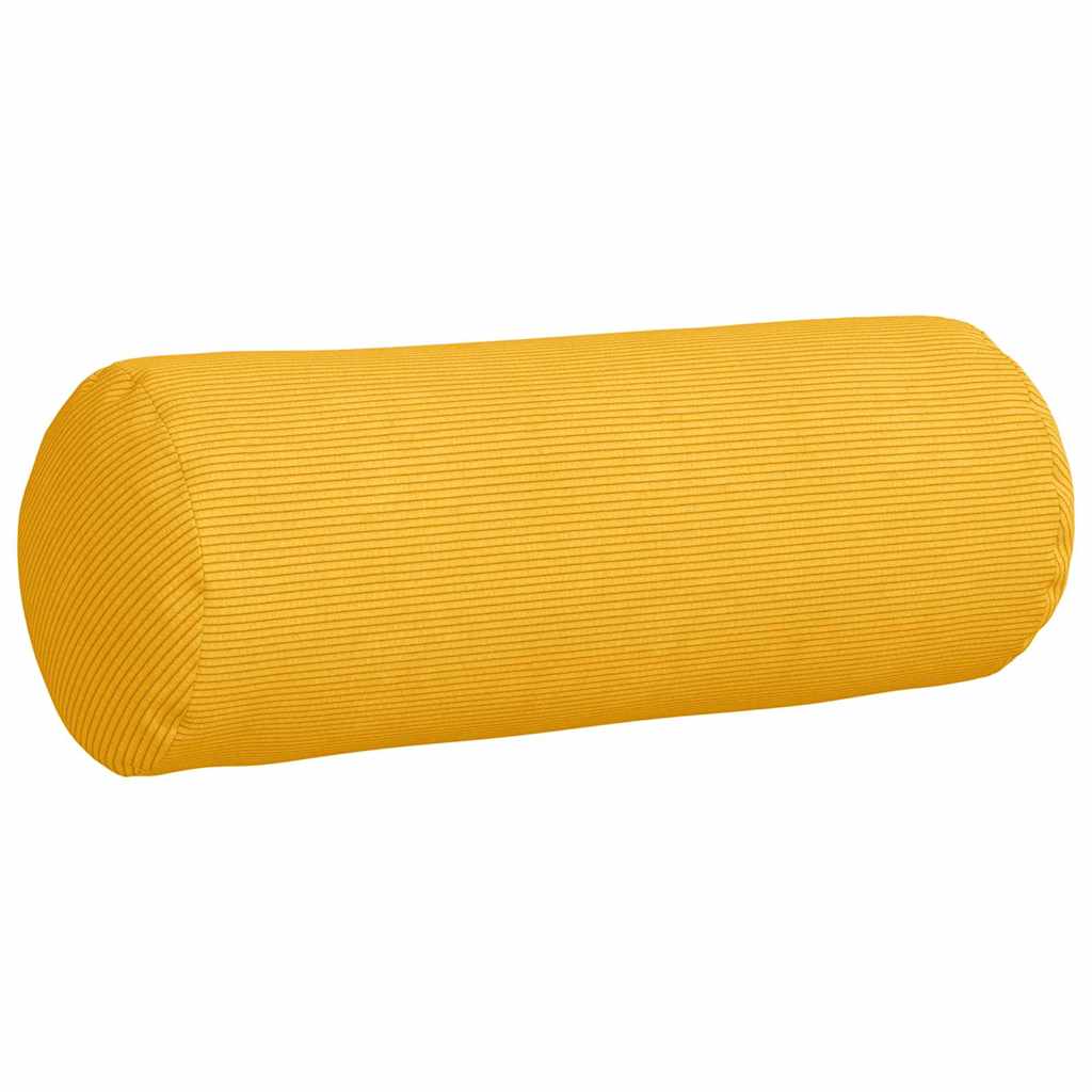 Bolsterkissen 2 Stück Helles Gelb Ø 25 x 70 cm Cordstoff