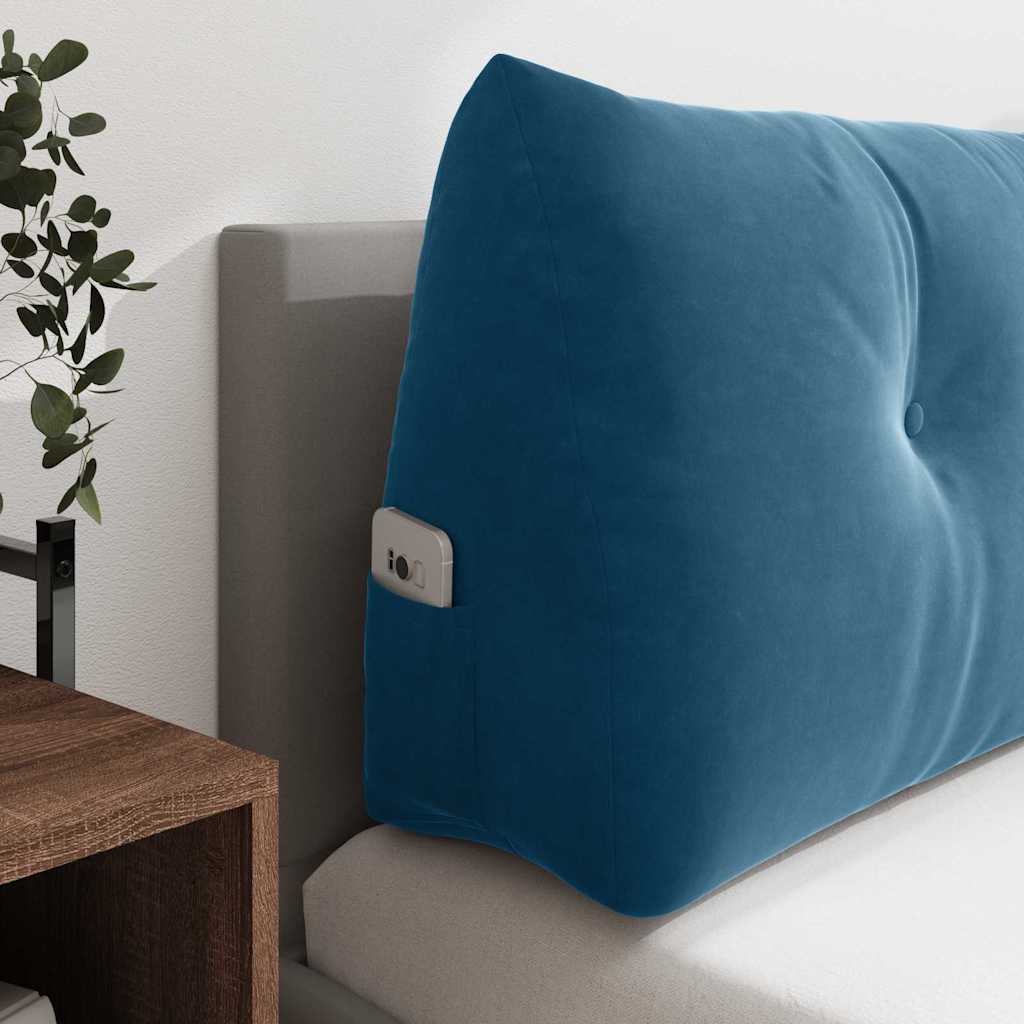 Rückenkissen Blau 100 x 24 x 50 cm Samt