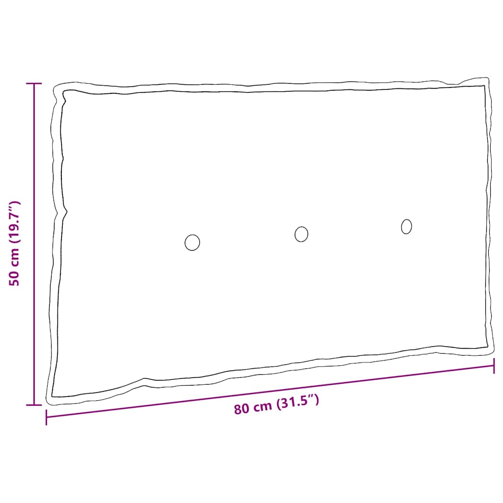 Rückenkissen Dunkelgrau 80 x 50 cm Cordstoff