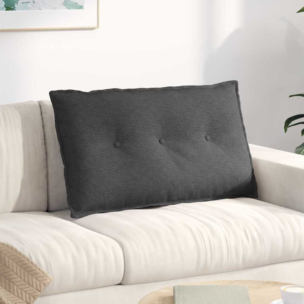 Rückenkissen Dunkelgrau 80 x 50 cm Cordstoff