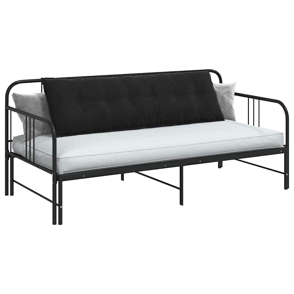 Rückenkissen Schwarz 160 x 50 cm Cordstoff