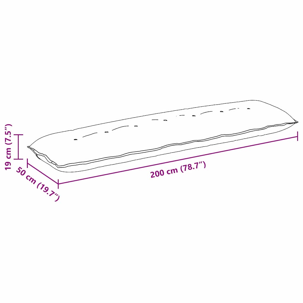 Rückenkissen Weinrot 200 x 19 x 50 cm Stoff