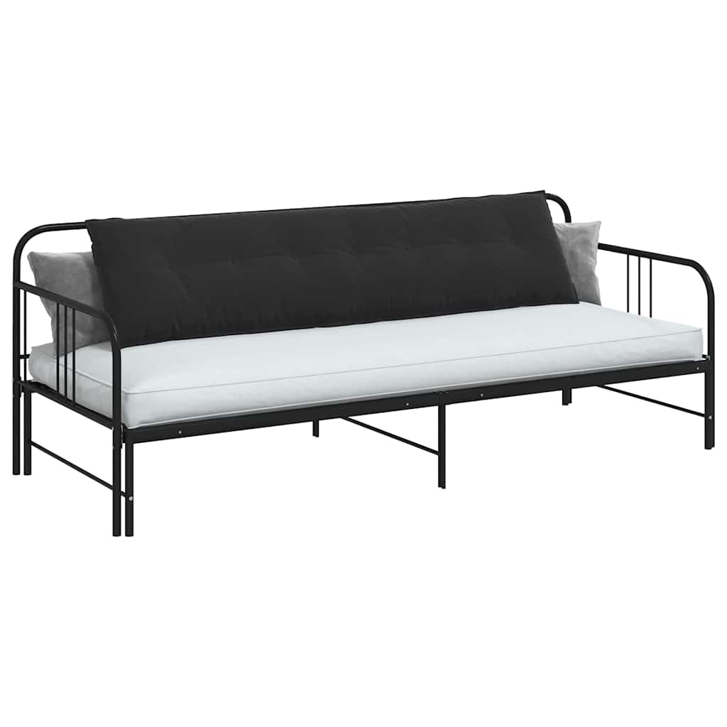 Rückenkissen Schwarz 200 x 50 cm Cordstoff