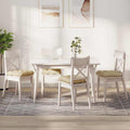 Sitzkissen 4 pcs Creme 40 x 40 x 12 cm Stoff