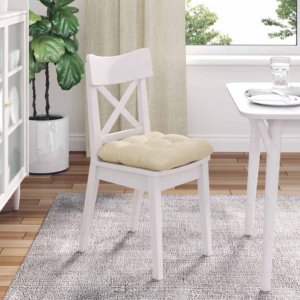 Sitzkissen 4 pcs Creme 40 x 40 x 12 cm Stoff