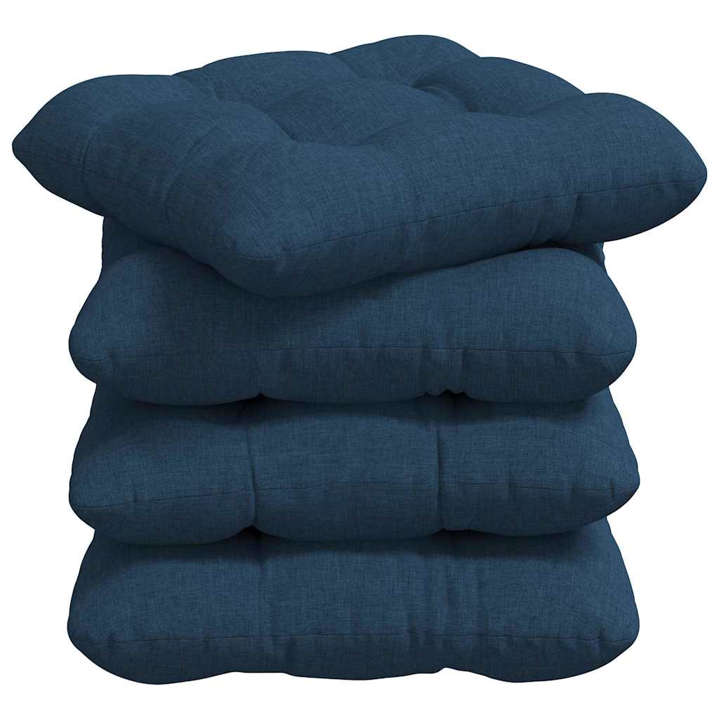 Sitzkissen 4 pcs Blau 40 x 40 x 12 cm Stoff