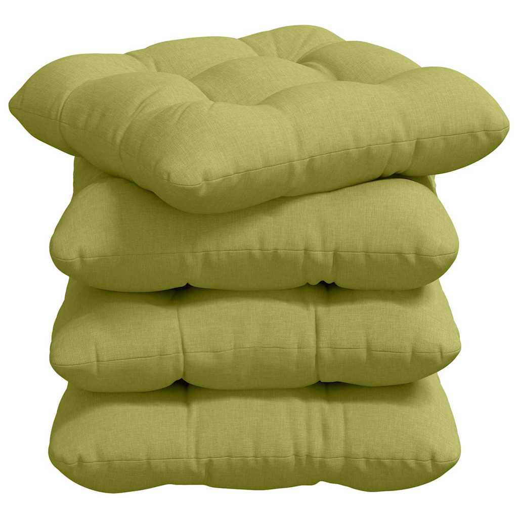 Sitzkissen 4 pcs Hellgrün 40 x 40 x 12 cm Stoff