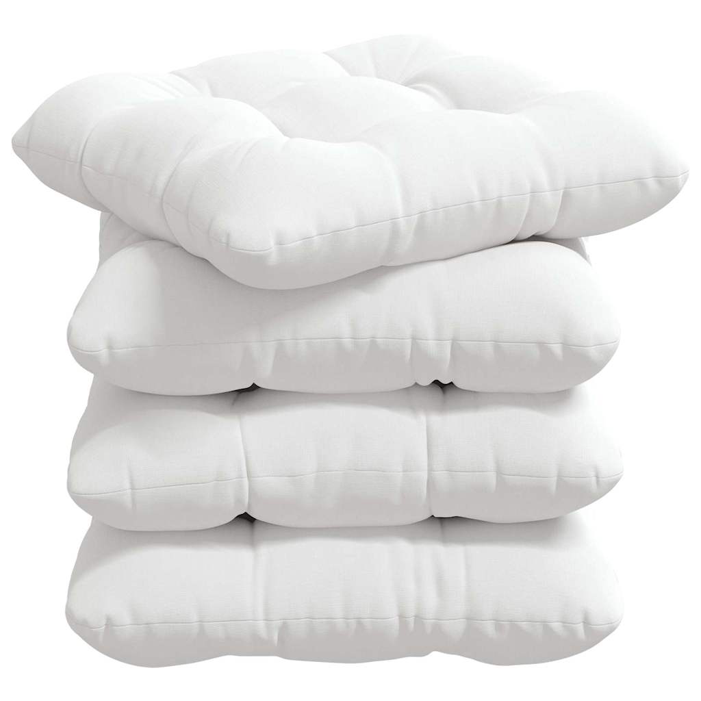 Sitzkissen 4 pcs Weiß 40 x 40 x 12 cm Stoff