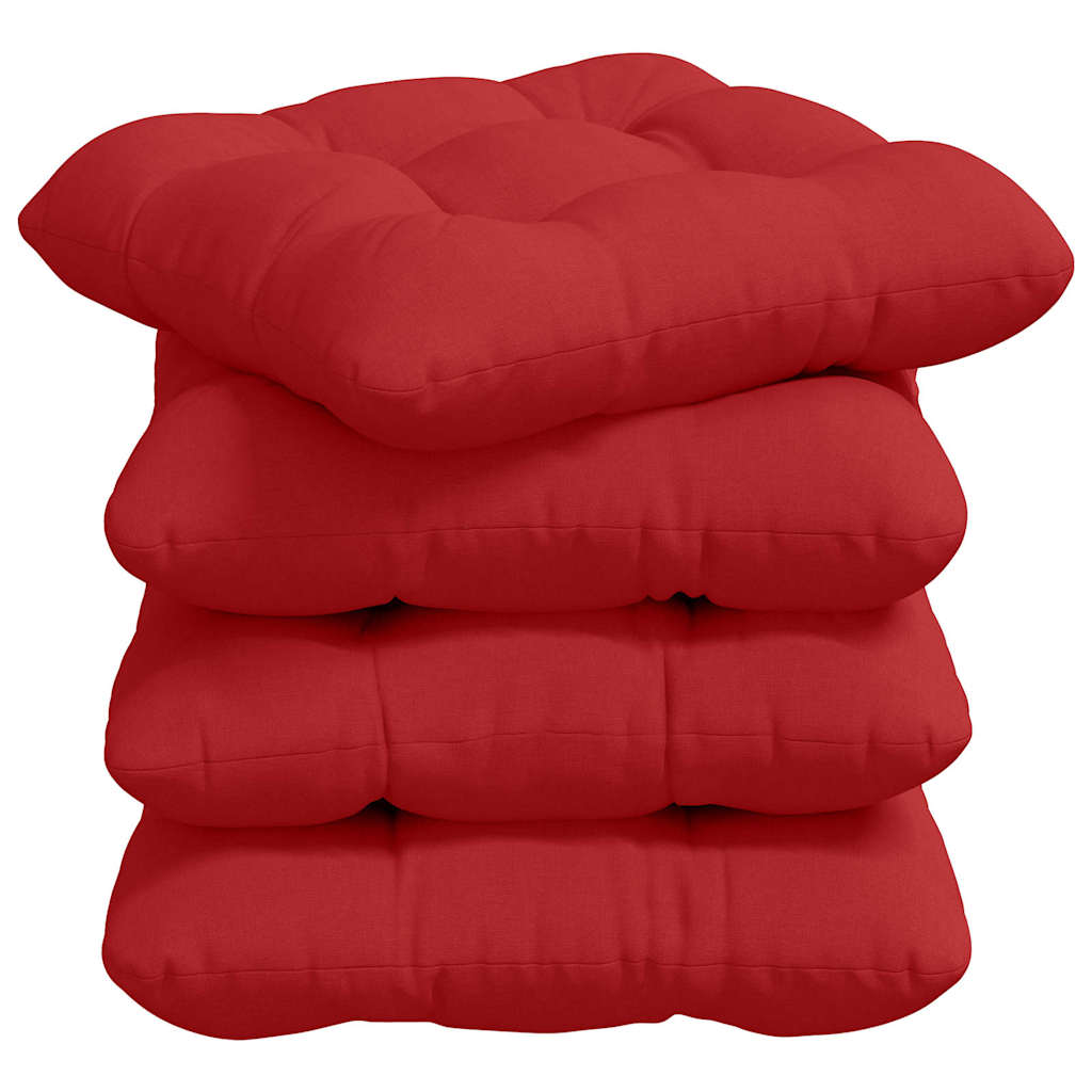 Sitzkissen 4 pcs Rot 40 x 40 x 12 cm Stoff