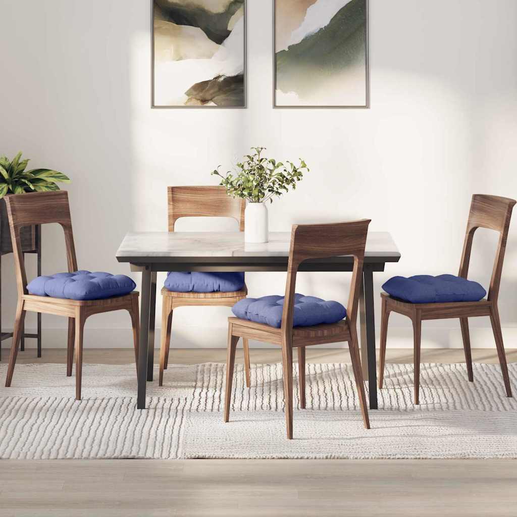 Sitzkissen 4 pcs Jeans blau 40 x 40 x 12 cm Stoff