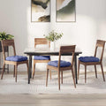 Sitzkissen 4 pcs Jeans blau 40 x 40 x 12 cm Stoff
