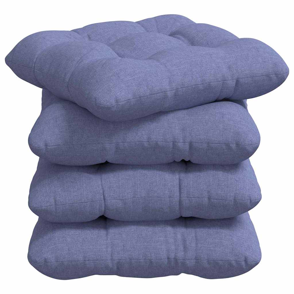Sitzkissen 4 pcs Jeans blau 40 x 40 x 12 cm Stoff