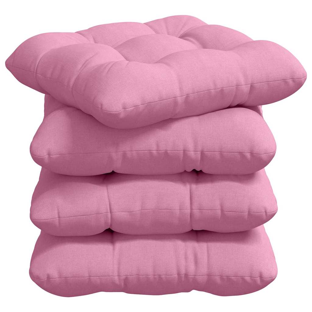 Sitzkissen 4 pcs Rosa 40 x 40 x 12 cm Stoff