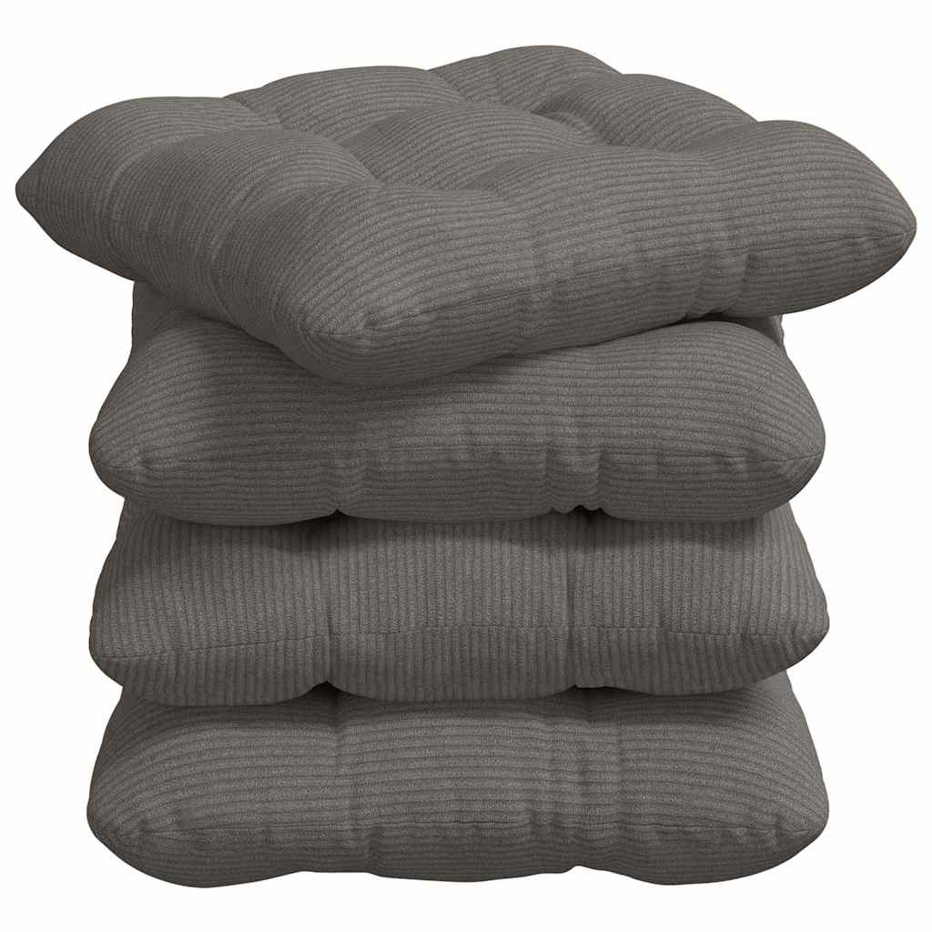 Sitzkissen 4 pcs Hellgrau 40 x 40 cm Cordstoff