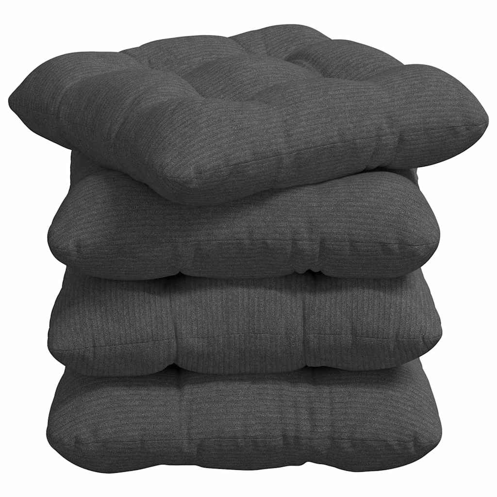 Sitzkissen 4 pcs Dunkelgrau 40 x 40 cm Cordstoff