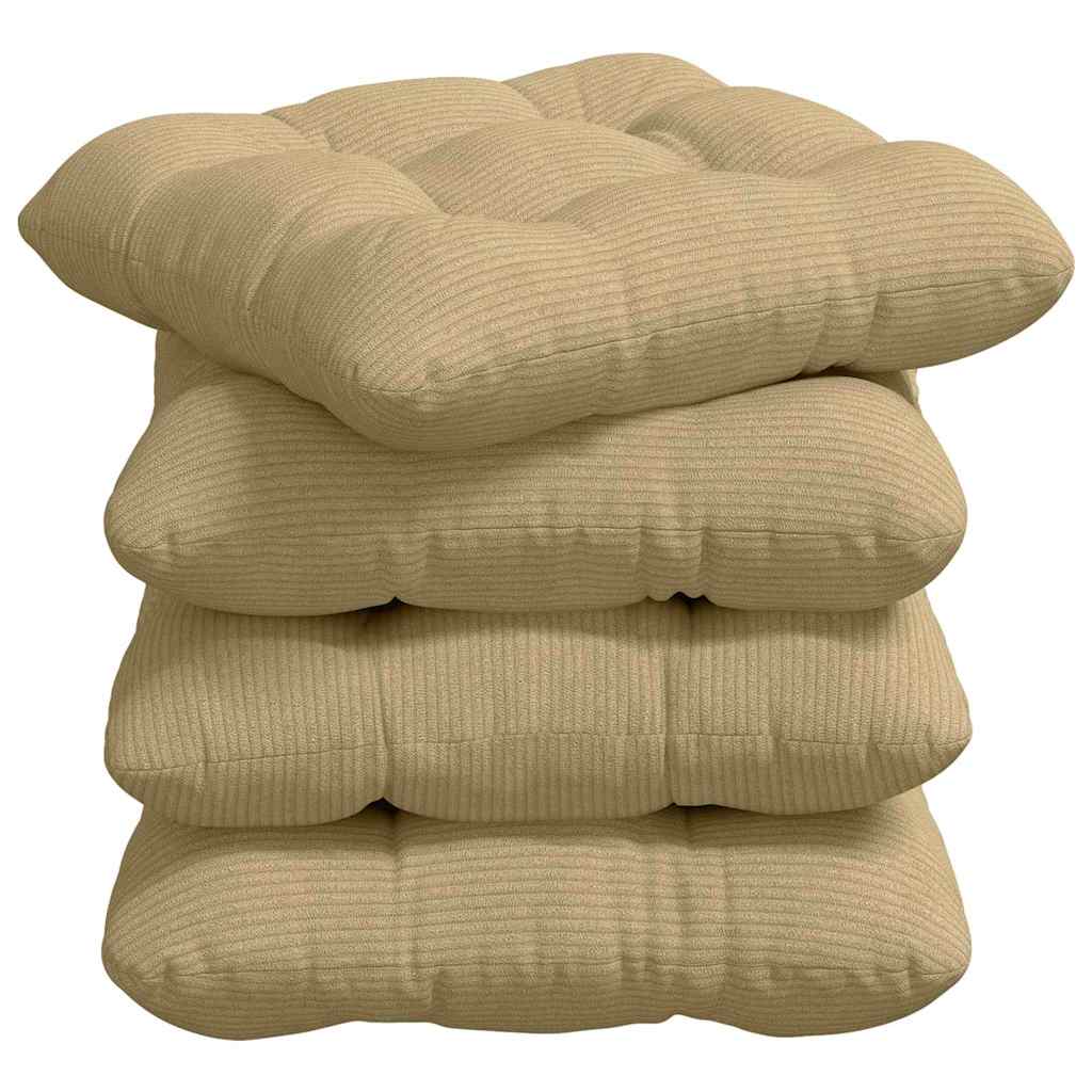 Sitzkissen 4 pcs Grau-Grün 40 x 40 cm Cordstoff