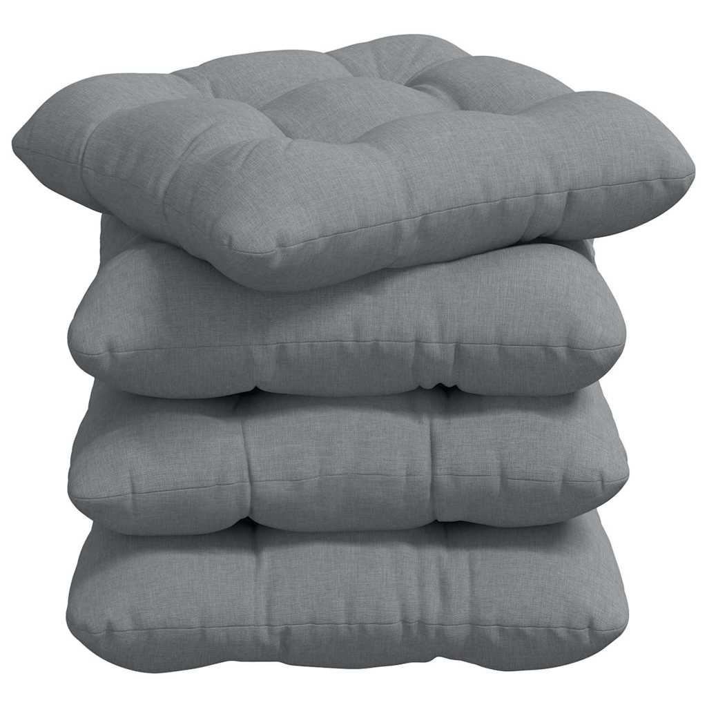 Sitzkissen 4 pcs Hellgrau 45 x 45 x 12 cm Stoff