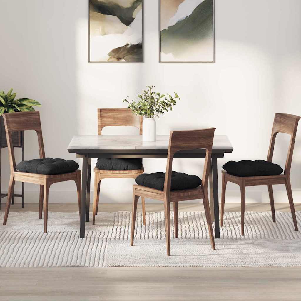 Sitzkissen 4 pcs Schwarz 45 x 45 x 12 cm Stoff
