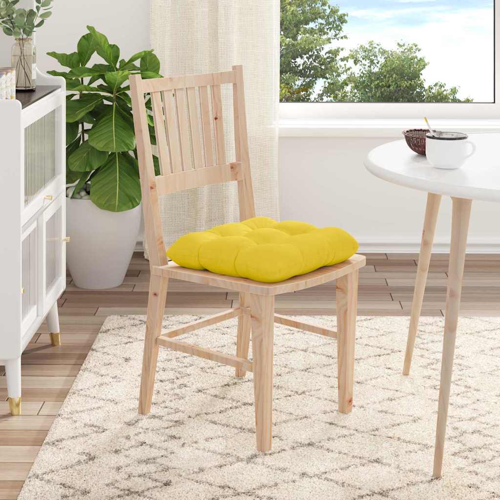 Sitzkissen 4 pcs Helles Gelb 45 x 45 x 12 cm Stoff