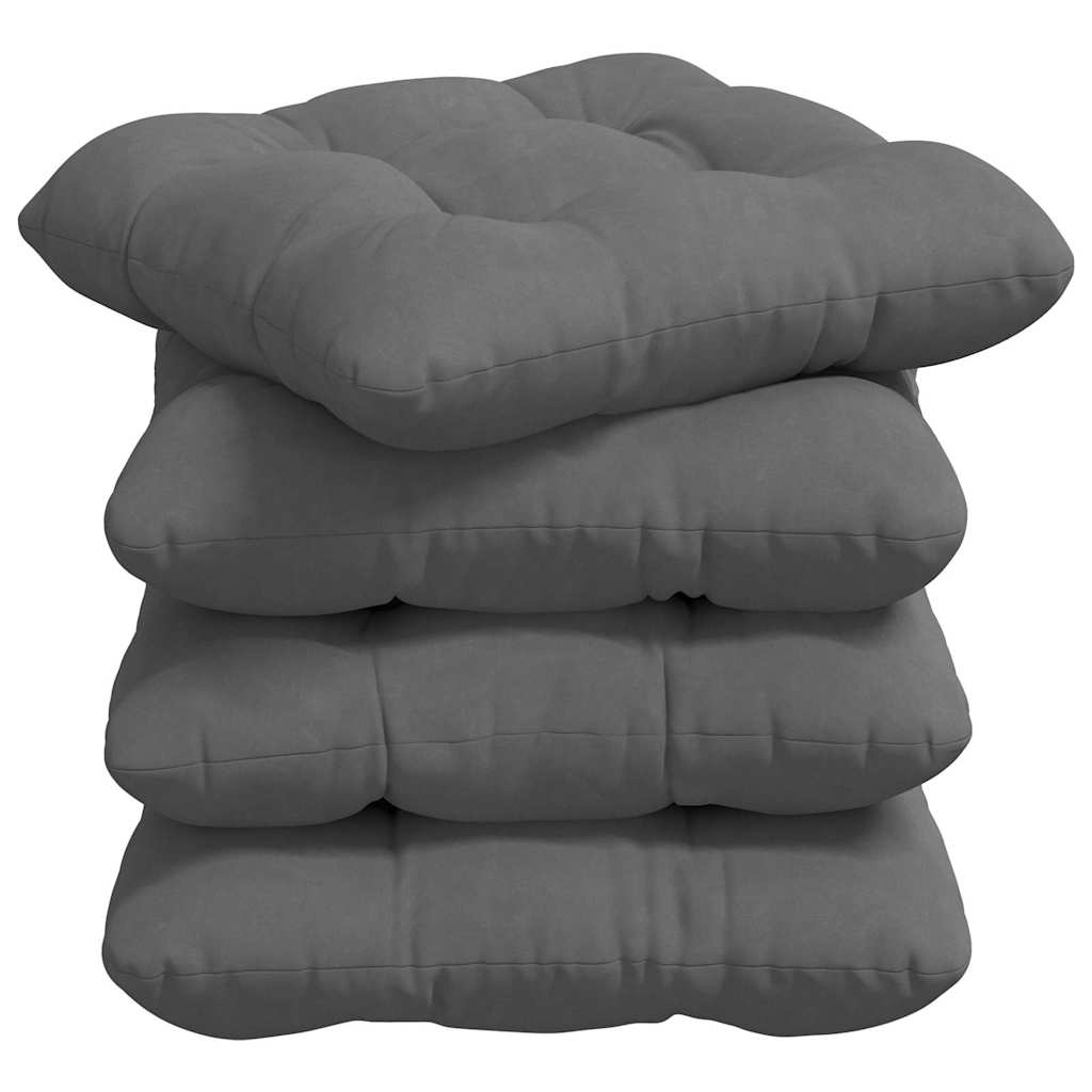 Sitzkissen 4 pcs Dunkelgrau 45 x 45 cm Mikrofaserstoff
