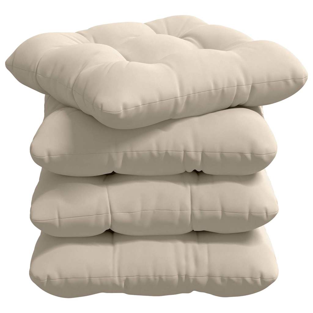 Sitzkissen 4 pcs Beige 45 x 45 cm Mikrofaserstoff