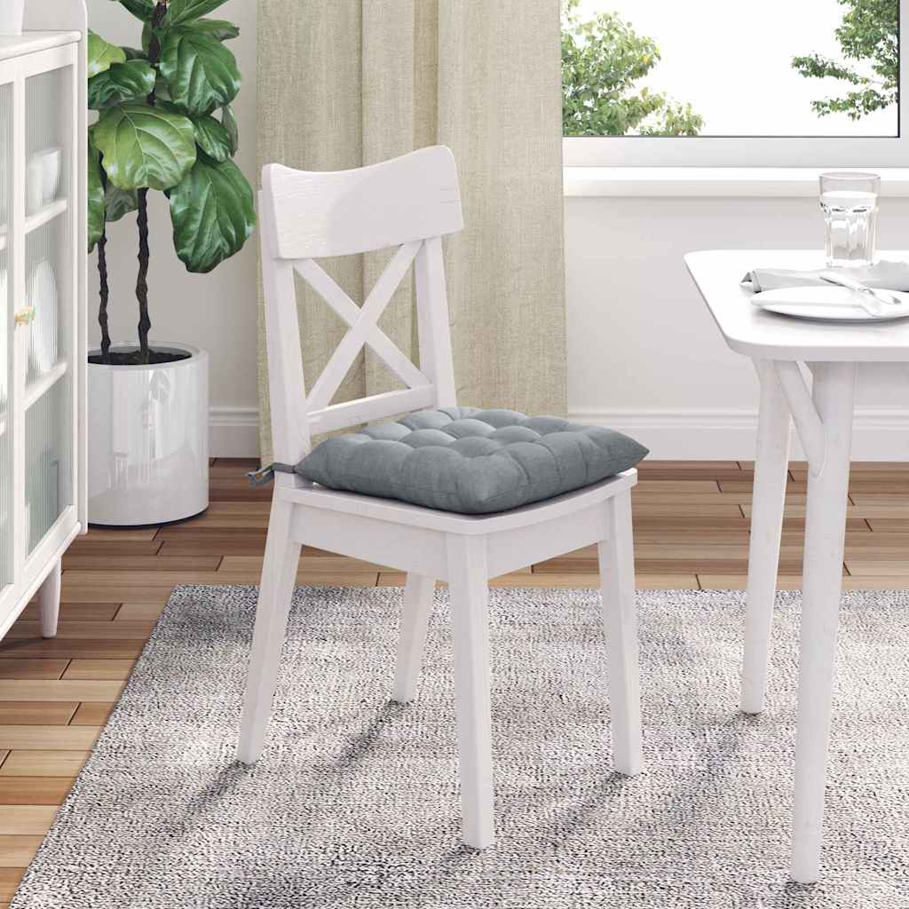 Sitzkissen 4 pcs Hellgrau 40 x 40 x 6 cm Stoff