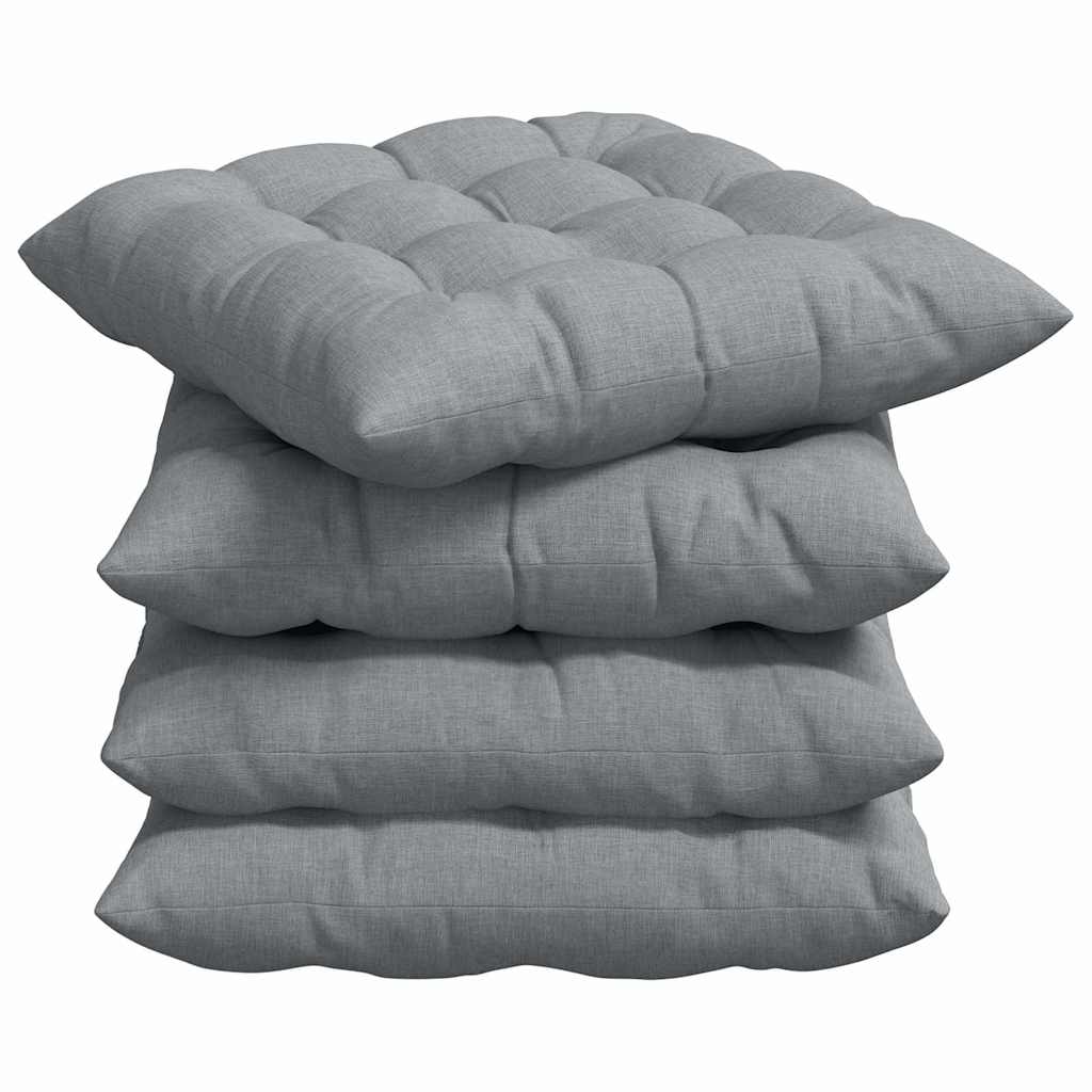 Sitzkissen 4 pcs Hellgrau 40 x 40 x 6 cm Stoff