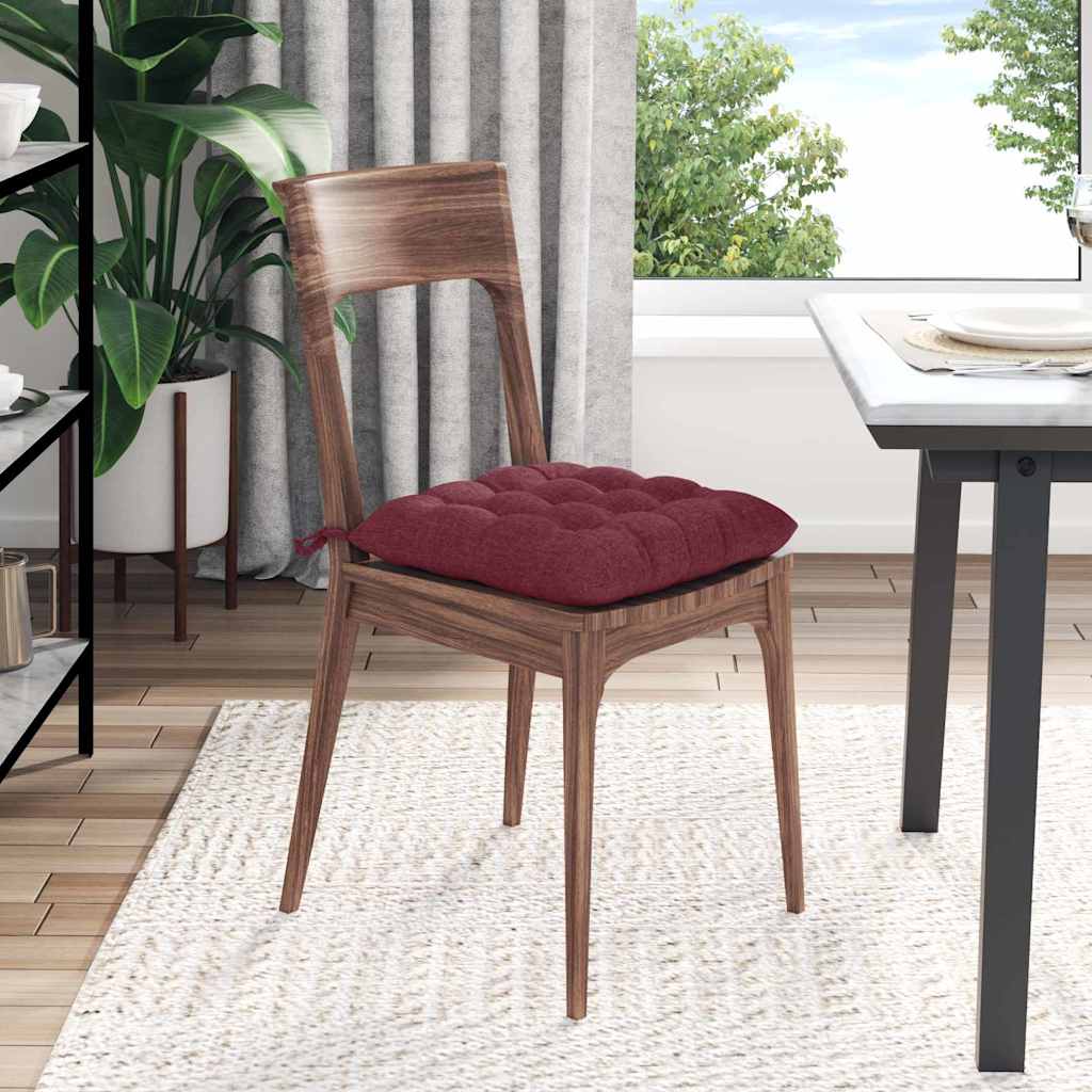 Sitzkissen 4 pcs Weinrot 40 x 40 x 6 cm Stoff