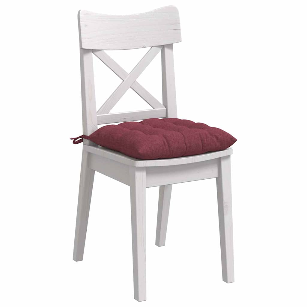 Sitzkissen 4 pcs Weinrot 40 x 40 x 6 cm Stoff