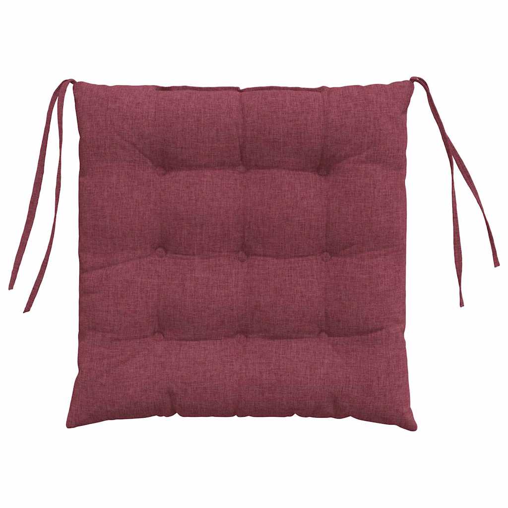 Sitzkissen 4 pcs Weinrot 40 x 40 x 6 cm Stoff