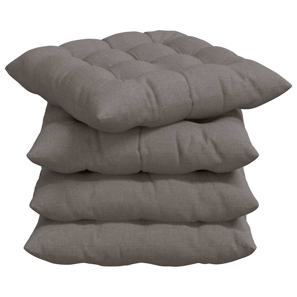 Sitzkissen 4 pcs Taupe 40 x 40 x 6 cm Stoff