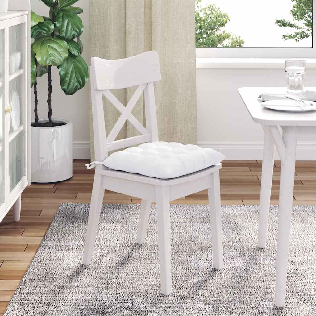 Sitzkissen 4 pcs Weiß 40 x 40 x 6 cm Stoff