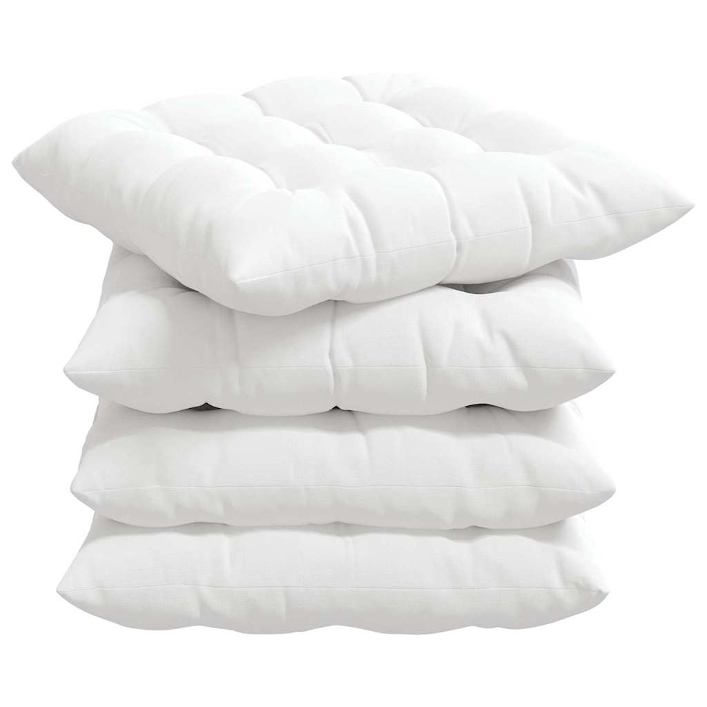 Sitzkissen 4 pcs Weiß 40 x 40 x 6 cm Stoff