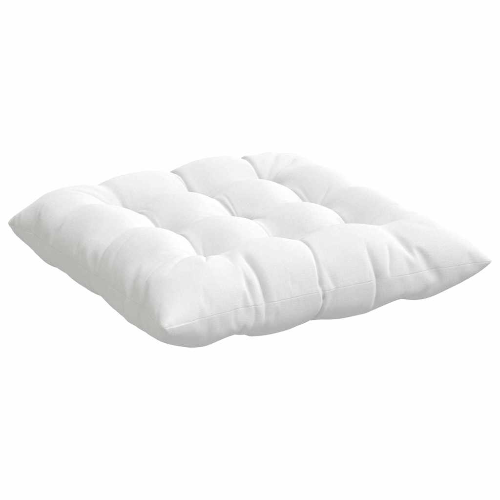 Sitzkissen 4 pcs Weiß 40 x 40 x 6 cm Stoff