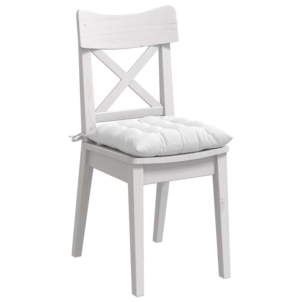 Sitzkissen 4 pcs Weiß 40 x 40 x 6 cm Stoff
