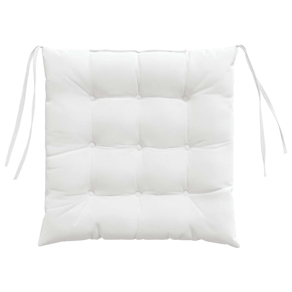 Sitzkissen 4 pcs Weiß 40 x 40 x 6 cm Stoff
