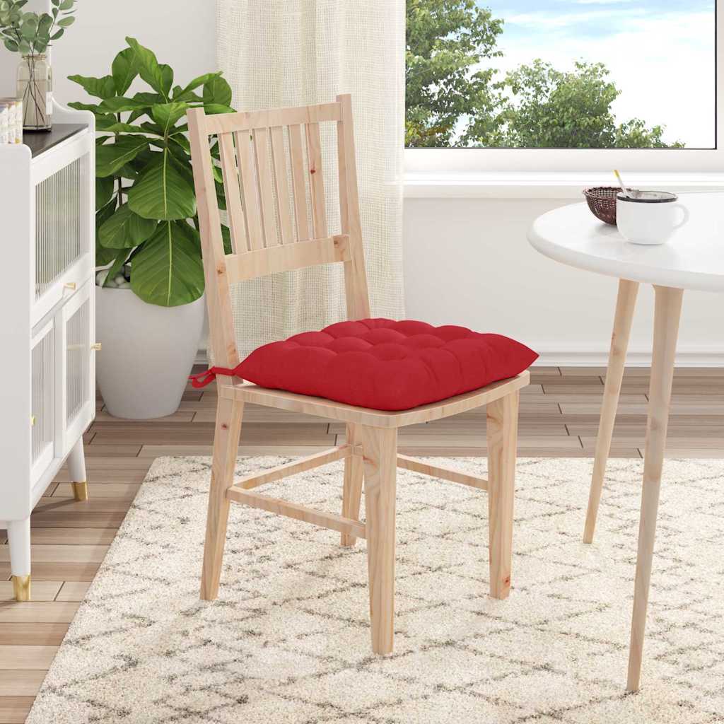 Sitzkissen 4 pcs Rot 40 x 40 x 6 cm Stoff