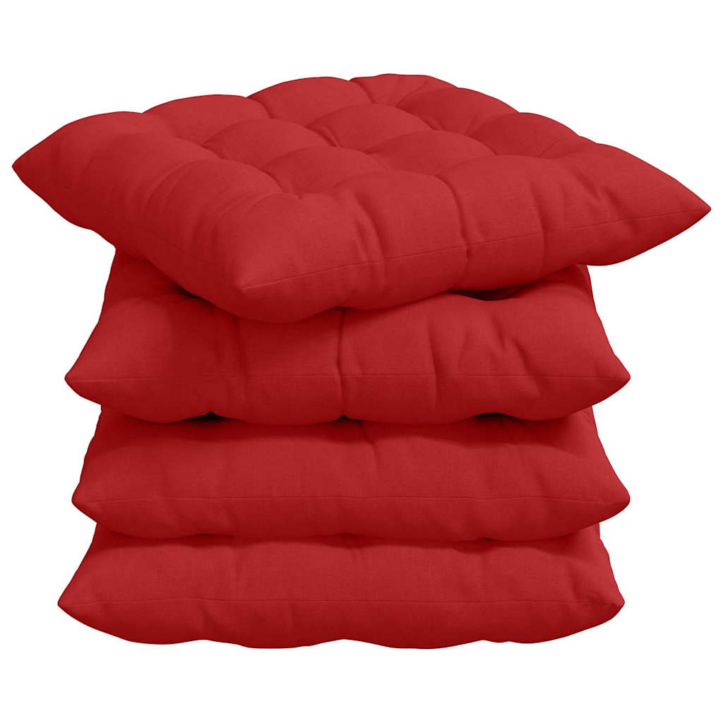 Sitzkissen 4 pcs Rot 40 x 40 x 6 cm Stoff
