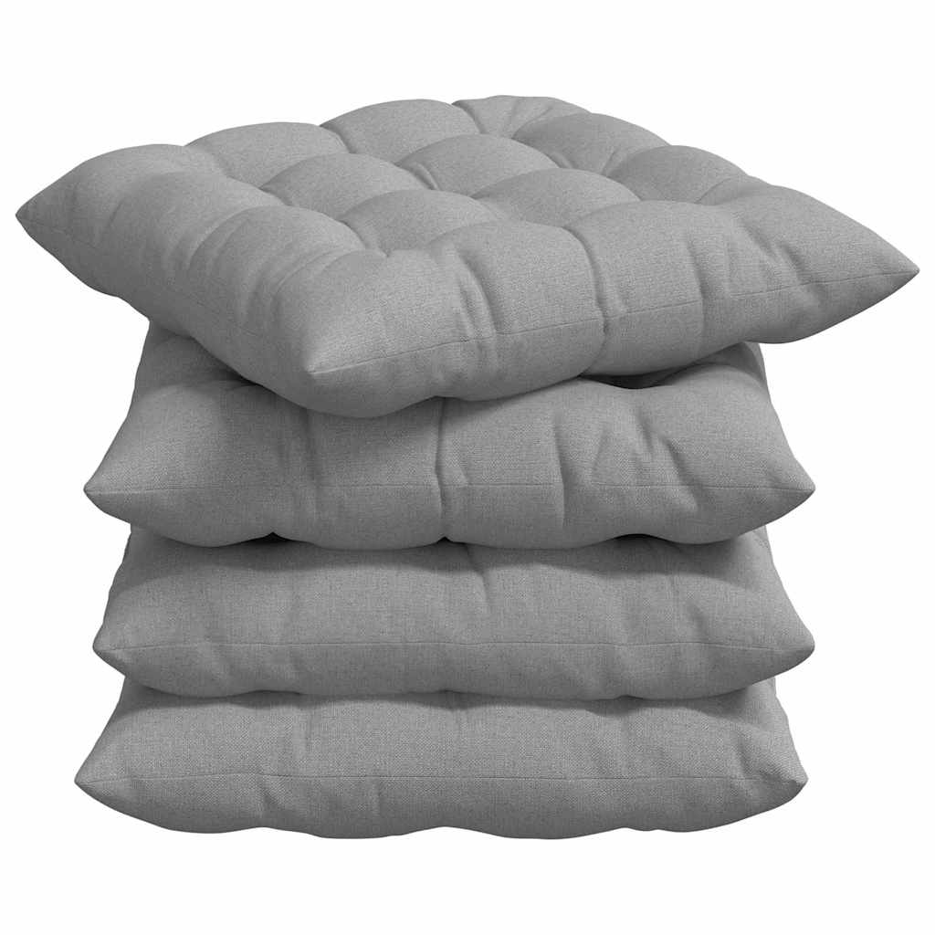 Sitzkissen 4 pcs Wolkengrau 40 x 40 x 6 cm Stoff